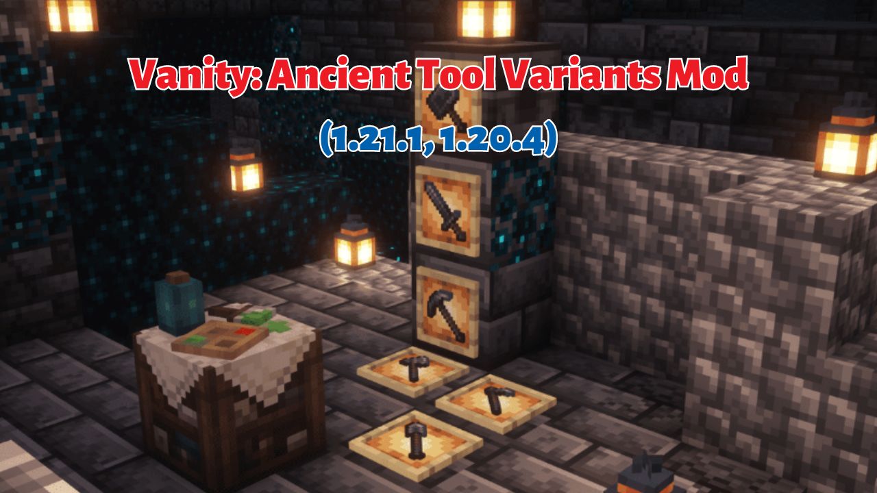 Vanity: Ancient Tool Variants Mod (1.21.1, 1.20.4) – Trang bị cổ đại với sức mạnh vô địch